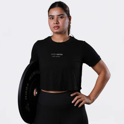 Women's Crop Short Sleeve Activewear T-Shirt